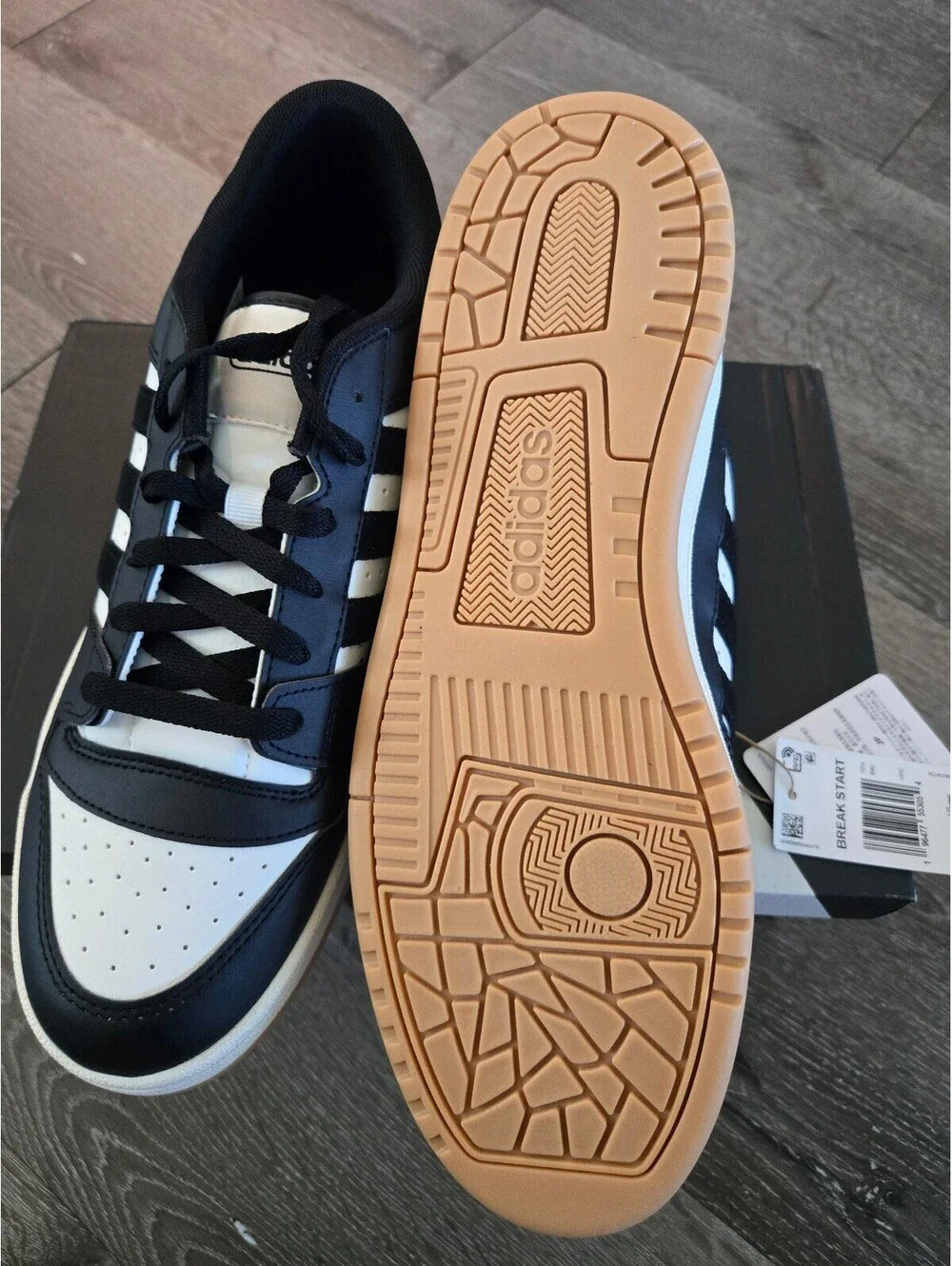 adidas Break Start IH7963 Black White Gum Men's 11 Women's 12 New
